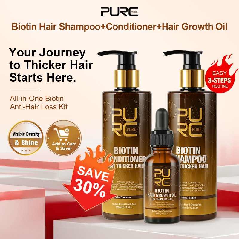 Hair Care Keratin Treatment - PURC البيوتين زيت نمو الشعر شامبو