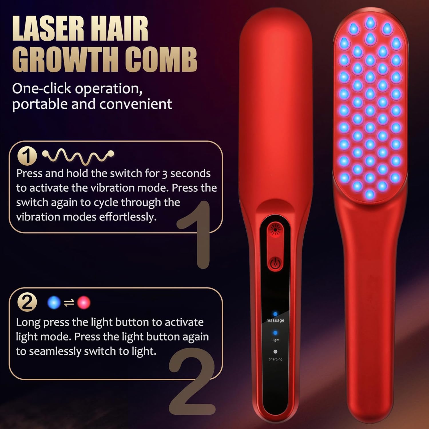 مشط نمو الشعر بالليزر، علاج نم - مراجعة Hair Care Basic وسعره